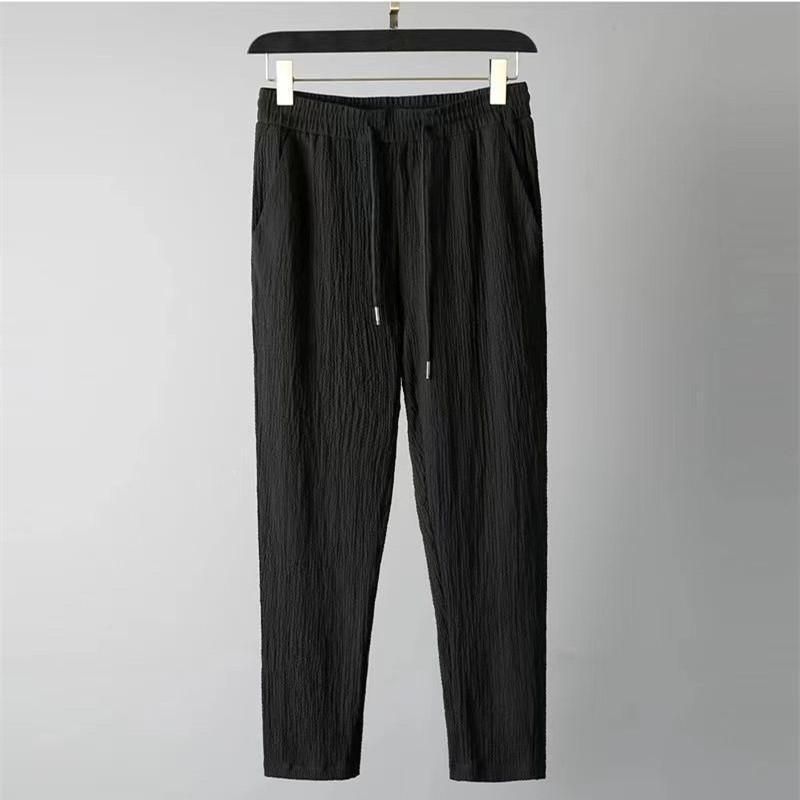 Men's Crinkled Co-Ord Set Black
